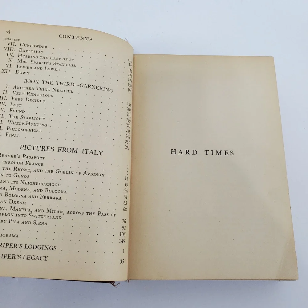 Charles Dickens Hard Times Pictures From Italy‎ Volume XII Antique Book